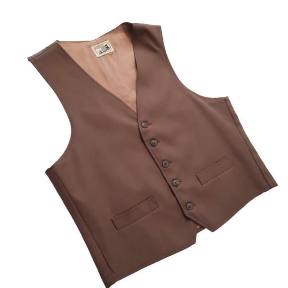 Vintage 70s Men's Vest size Small - Picture 2 of 4